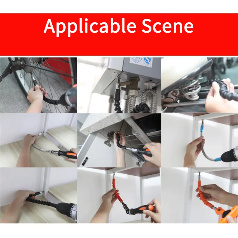 Electric Drill Screwdriver Bit Multifunctional Universal Snake flexible Hose Cardan Shaft Connection Soft Extension Rod Link