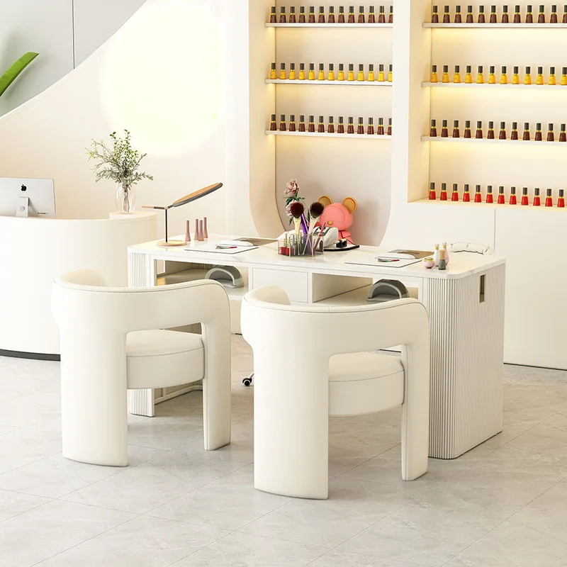 Premium Unique Nail Table Design Luxury Profesional Minimalist Nail Desk With Dust Collector Rustic Table Manucure Furniture