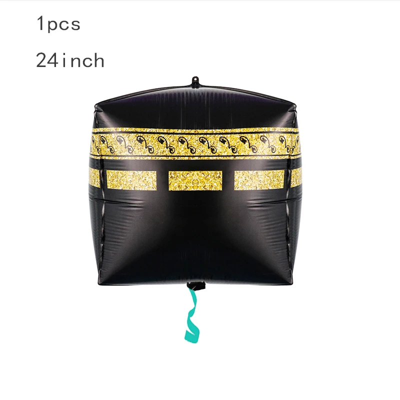 1 قطعة 24 بوصة كعبى الألومنيوم احباط بالونات عيد مبارك رمضان كريم الإسلامية مسلم مهرجان ديكور الحفلات تضخيم بالونات