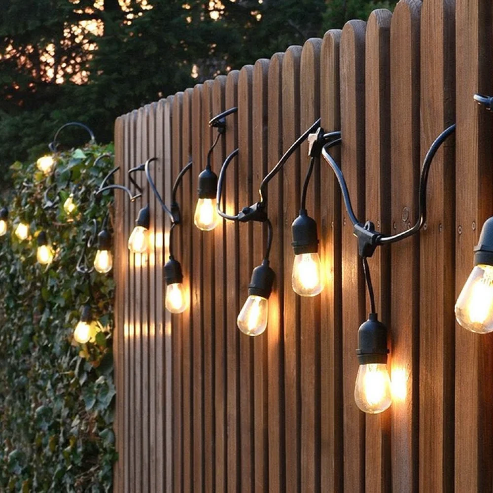 Patio Garden Outdoor S14 String Light Socket E26 E27 Waterproof Cable For Backyard Wedding Party Decorative Lighting Wire