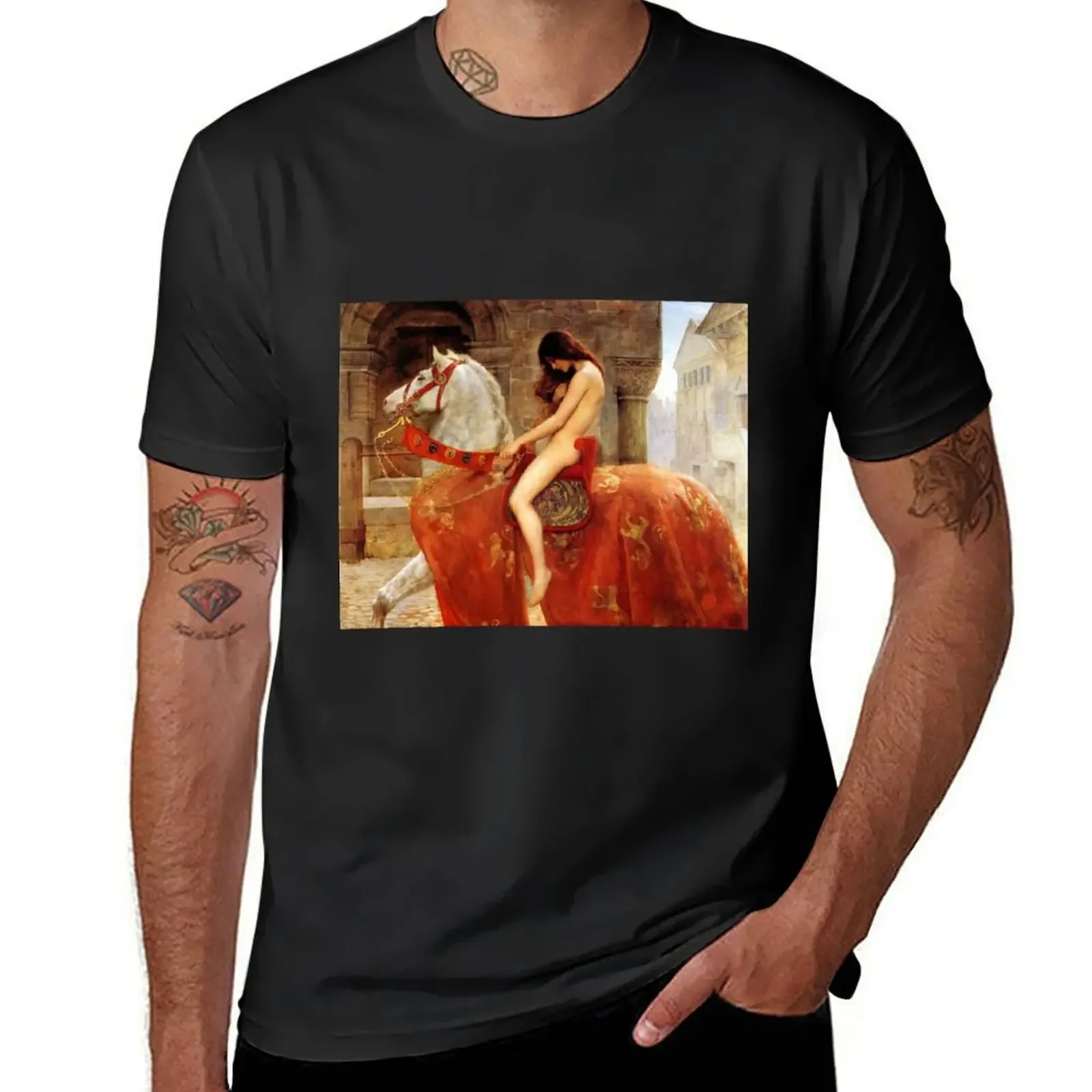 Lady Godiva - John Collier 1897 T-Shirt oversized animal prinfor boys customs design your own t shirts for men graphic