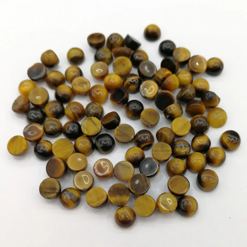 Wholesale 10pcs/pack Golden Tiger Eye Bead Cabochon 4mm 6mm 8mm 10mm 12mm 16mm 20mm 25mm 30mm Round Gemstone Stone Cabochon