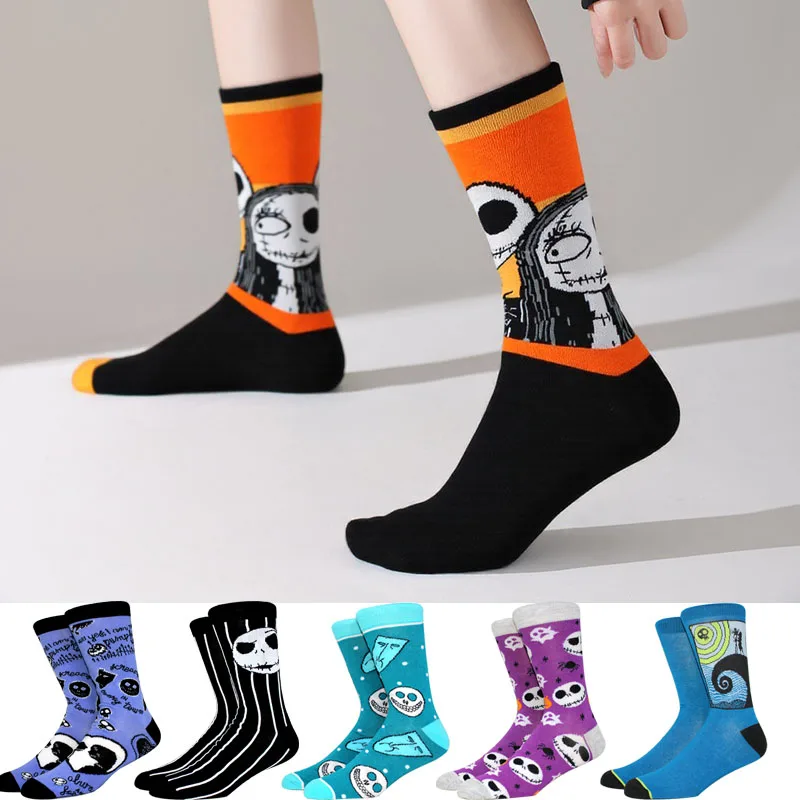 

1 Pair New Design Long Men Socks Halloween Comfortable Cartoon Characters Men and Women Fashion Happy Funny Socks Anime Socks