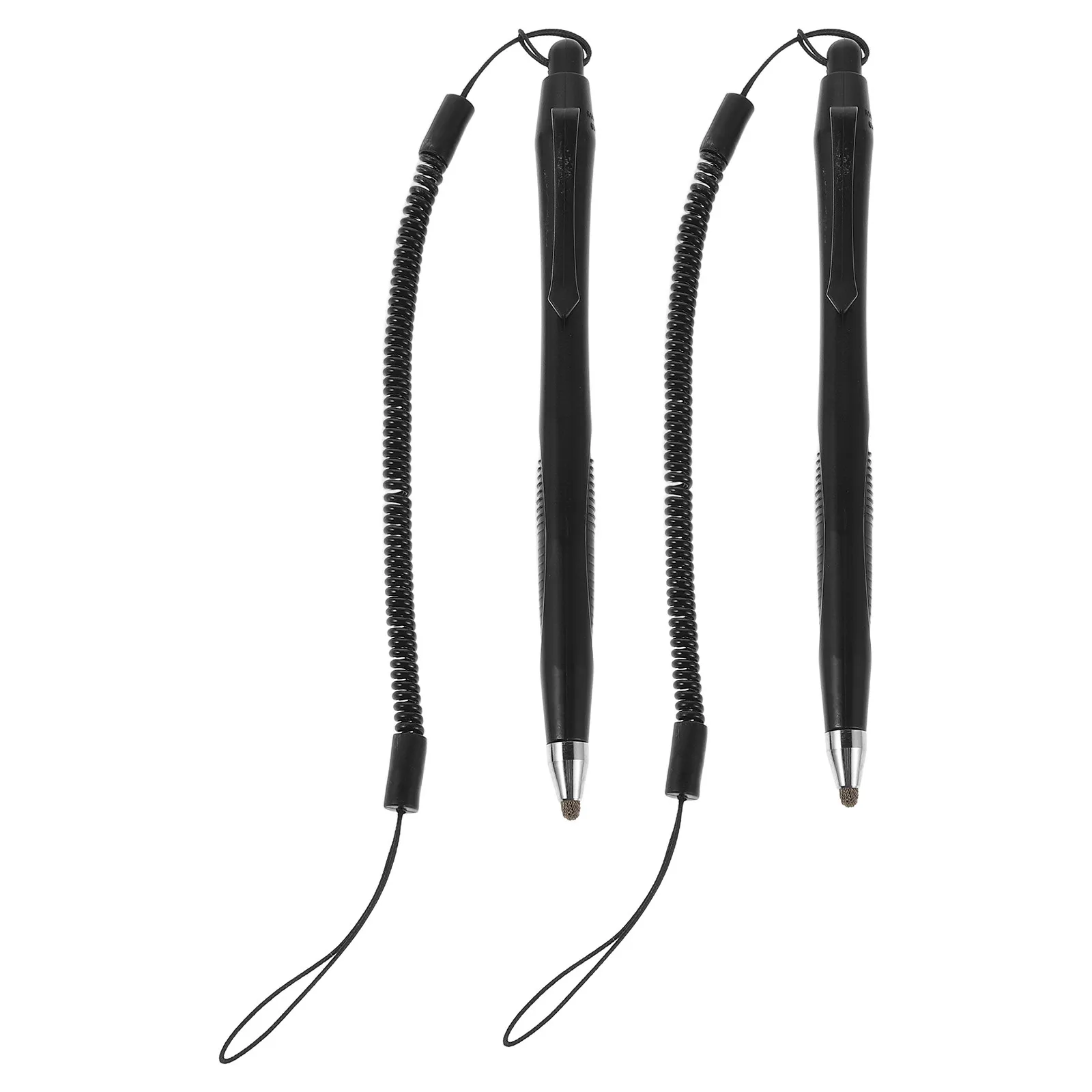 2Pcs Fiber Tip Capacitive Stylus Pen with Spring Mechanism Lanyard for Precision Drawing Note Taking Sketching Universal