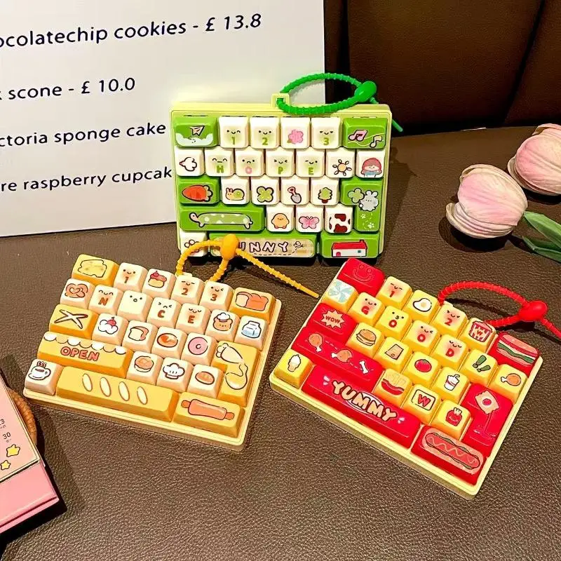 Cute Mini 26-Key Keyboard Fidget Stress Relief Toy Pendant for Kids Adults Daily Use