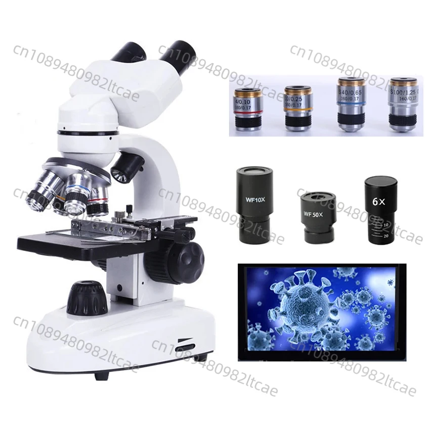 Zoom 30000X Biological HD Microscope Digital Laboratory Compound Microscope with Wide-Field 10X and 50X Eyepieces for Lab