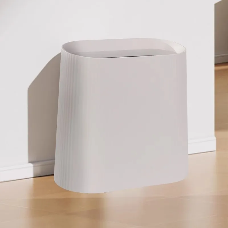 Plastic Square Wastebasket Double-Layer Open-Top Hotel Bathroom Bin Hidden Liner Ring L To Capacity Options Guest Rooms