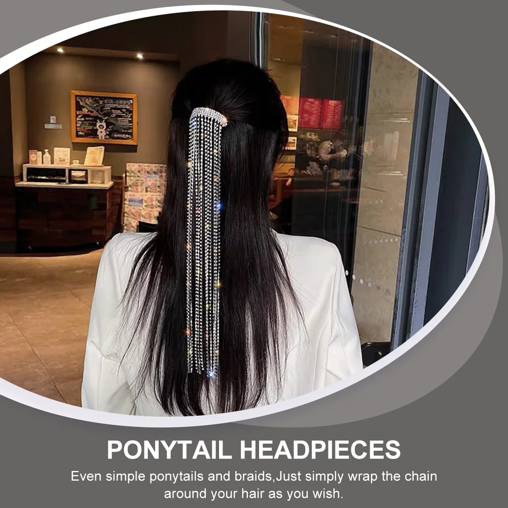 

Braid Hair Extension Tassel Clip Bead Chain Clip Ponytail Headpieces Hair Extension Tassel Chain Party Festival