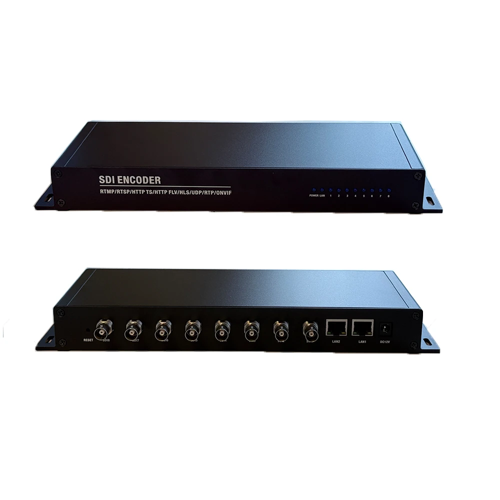 Codificador SDI de 8 canales SDI a IP http rtmp udp rtsp hls SRT H.264 H.265 IPTV CATV codificador de vídeo en red codificador en vivo