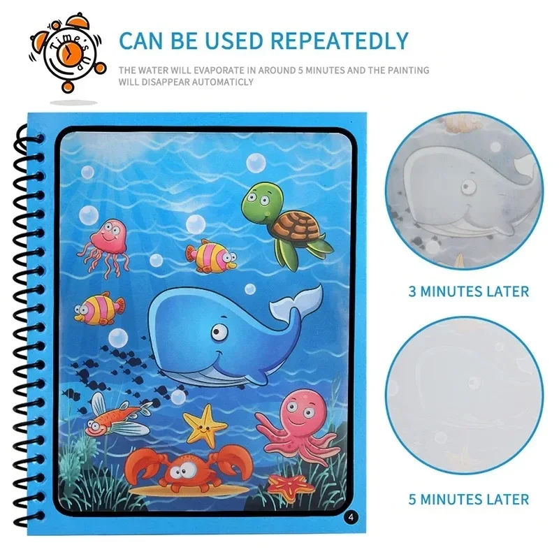 1 PC Reusable Magic Water Drawing Book Painting Drawing Toys Kids Montessori Toys Sensory Early Education Toys for Kids