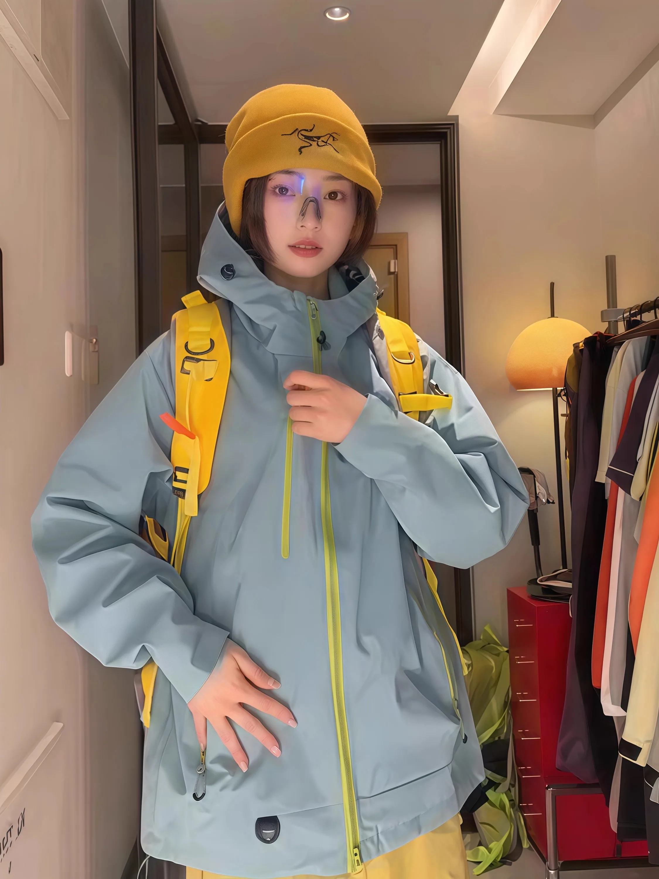 

Men's Hiking Jaet Outdoor Windproof Waterproof Spring Autumn New 2025 Couples Climbing Clothes Ox Fabric Loose Fit