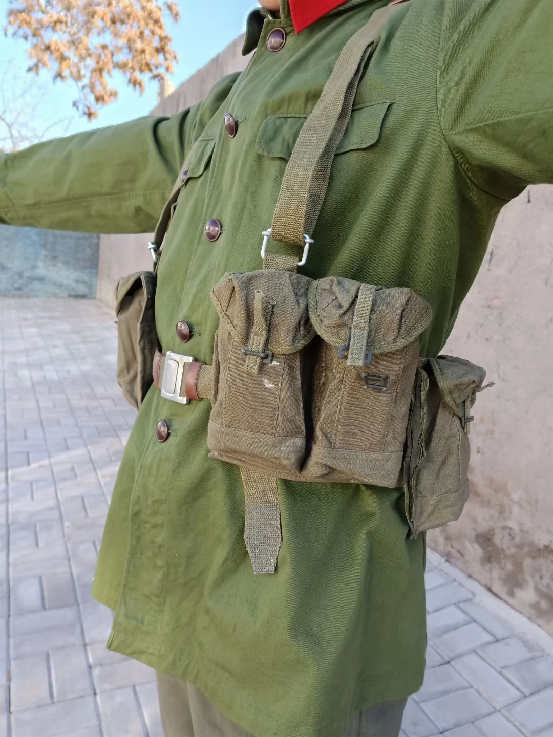 .VIETNAM WAR CHINESE TYPE 63 POUCH CHEST-RIG BANDOLIER MAG AMMO OLD ORIGINA SURPLUS MILITARY COLLECTION