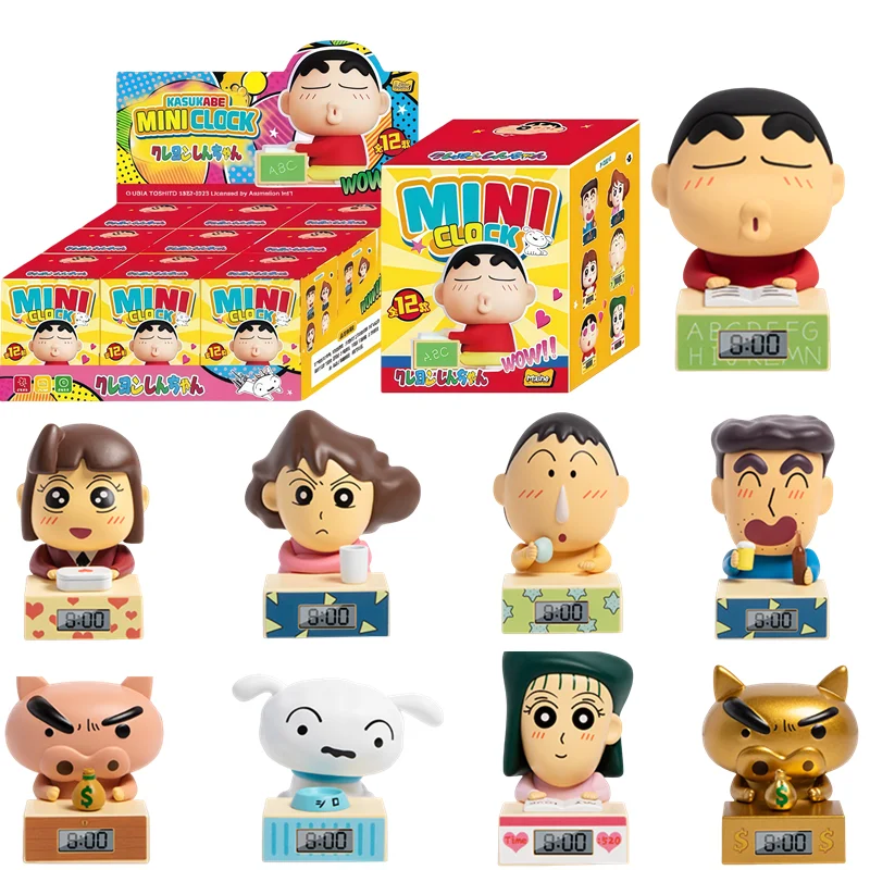 

Набор из 9 мини-фигурок Crayon Shin-chan: серия Himawari Alarm Clock, куклы-рисовые зернышки, аниме-фигурки, модель игрушки, подарок на Рождество