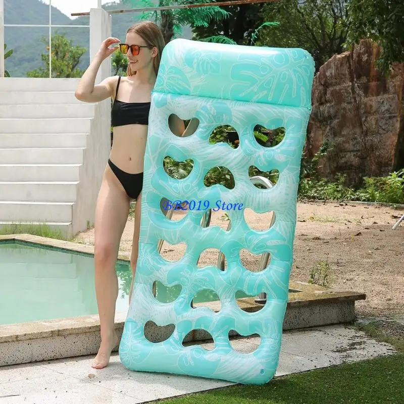 

Надувной шезлонг Q0KB для взрослых, утолщенная плавающая кровать из ПВХ, использование озера в бассейне