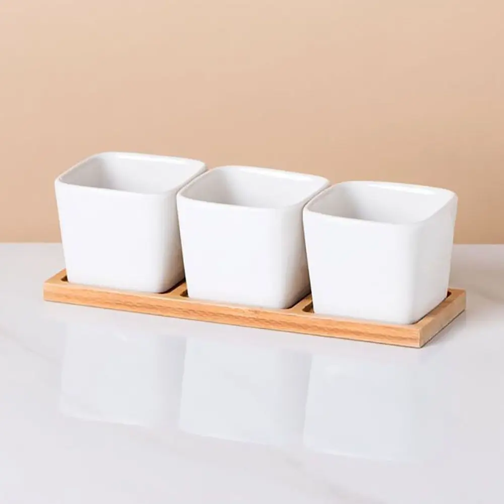 Bamboo Wood Flowerpot Tray Five-pointed Star Rectangle Oval Coaster Multi-purpose Gardening Supplies Succulents Bonsai Holder