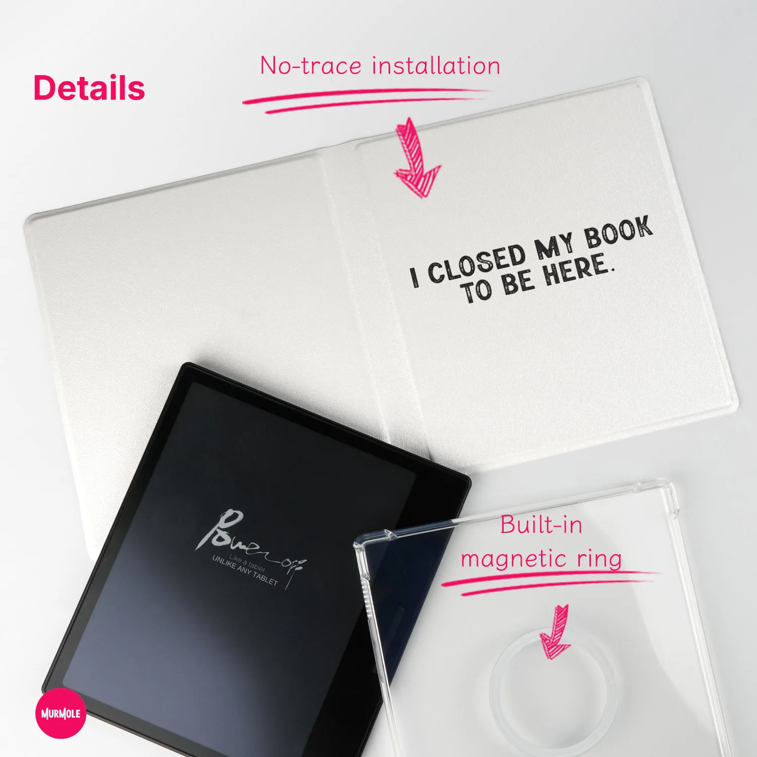 Murmole English Quote Case suit for Boox Go7 Go Color7 GenII Go Color7 Leaf3 Leaf2 7