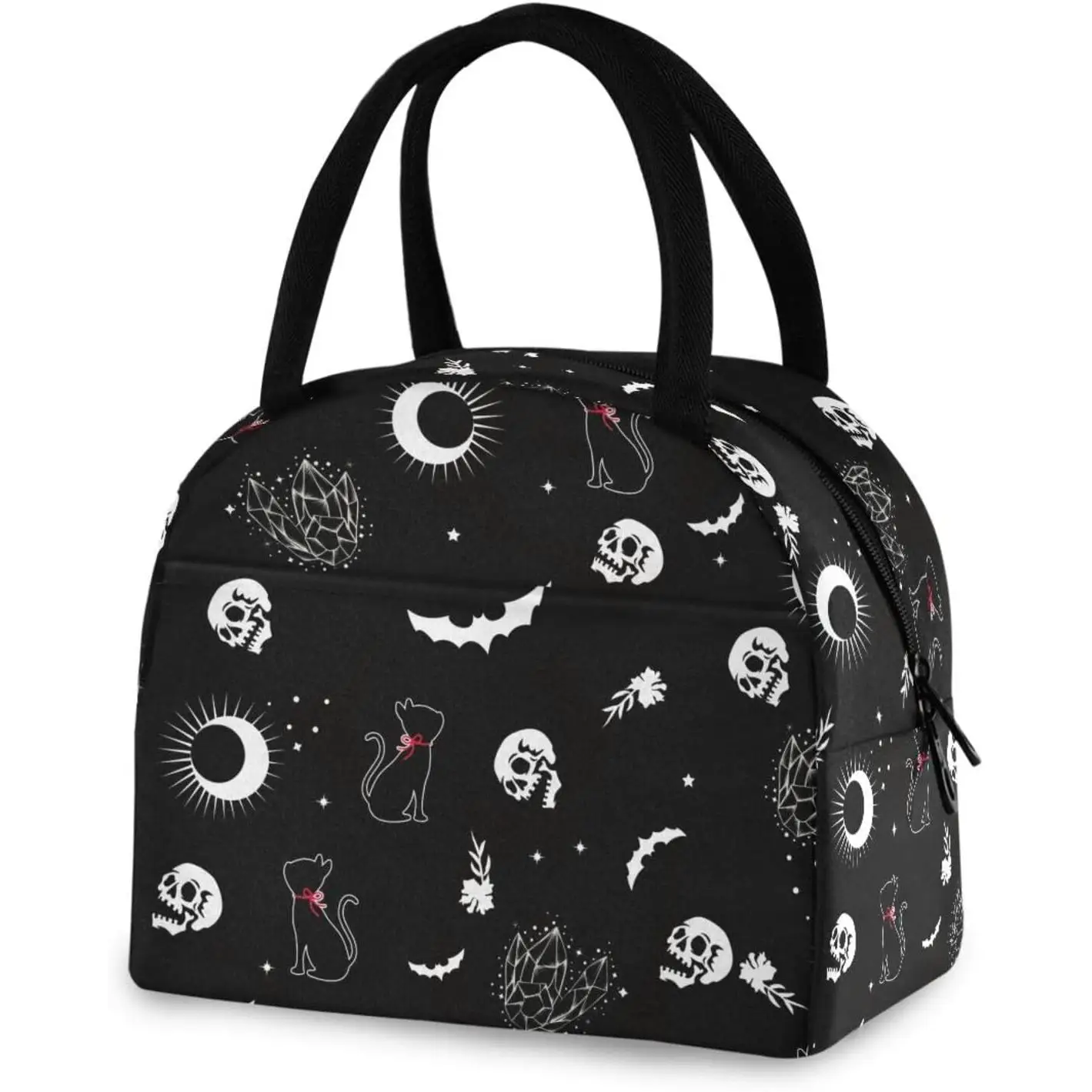 

Skull Cat Moon Gothic insulated Lunch Bag Travel Picnic Durable Bags Shopping Box for Women Office Work School Picnic Hiking