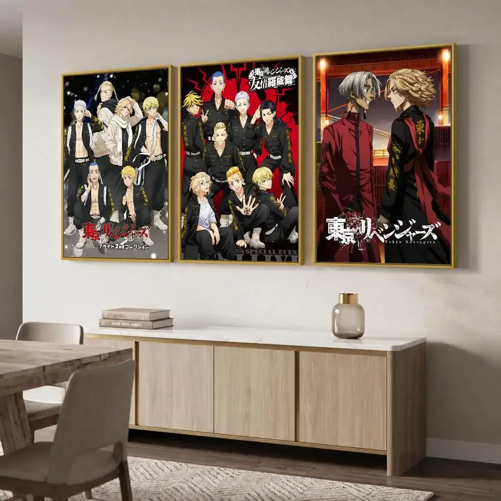 Tokyo R-Revengers Anime Poster Wall Art Stickers Self Adhesive Mural Decals for Bedroom Living Room Apartment Home Decor Gift