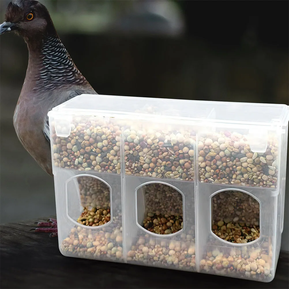 

2Pcs Bird Food Feeder Bowl Plastic Reusable Multi-Function Parrot Pigeon Cage Feeding Dispenser Box for Quail Finch Cockatiel