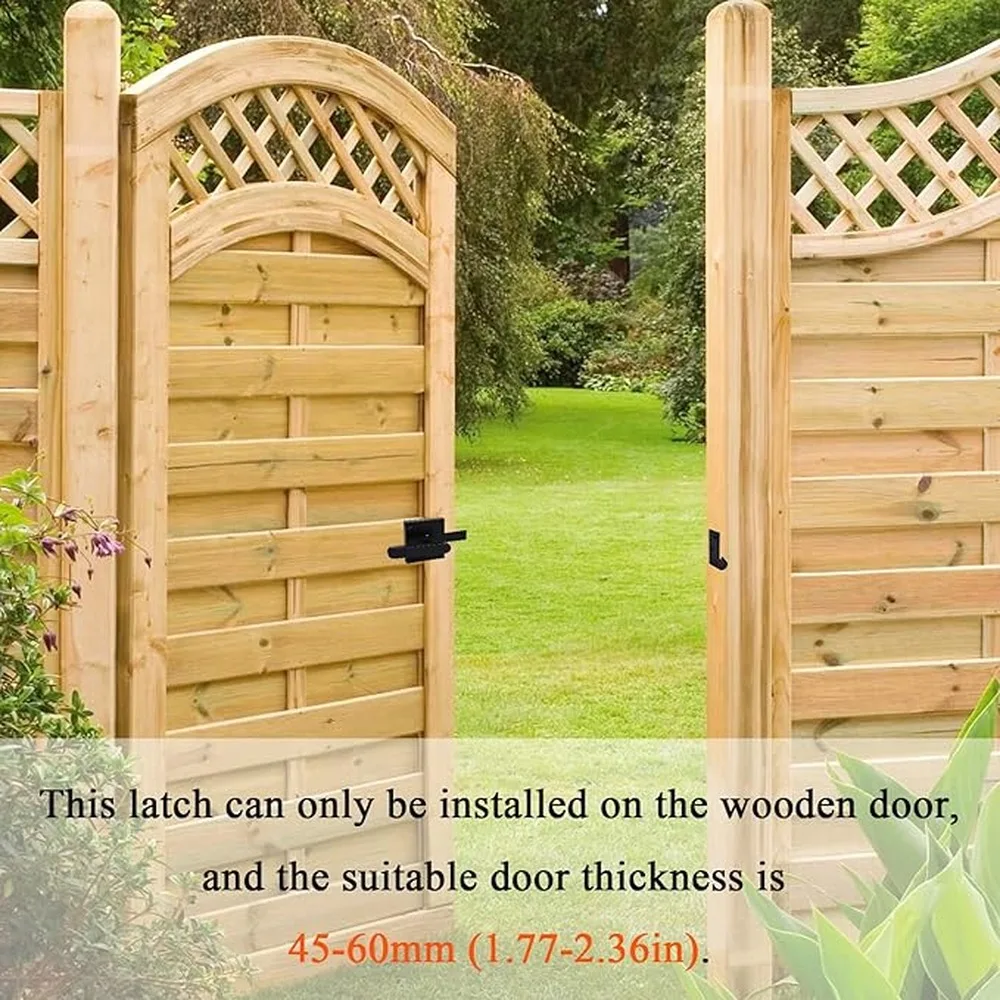Double Sided Door Latch Barn Door Latch Black Aluminum Rotating Bolt Zinc Alloy