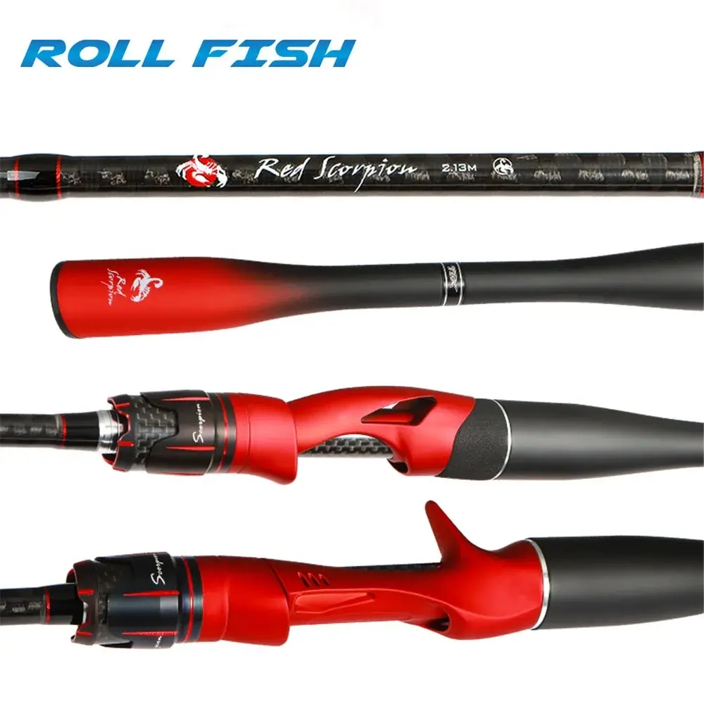 

ROLLFISH Spinning Casting Fishing Rods Freshwater Saltwater Carbon Lure Fishing Rod Bass Fishing Fast Action 2.1/2.4M WT145-160g