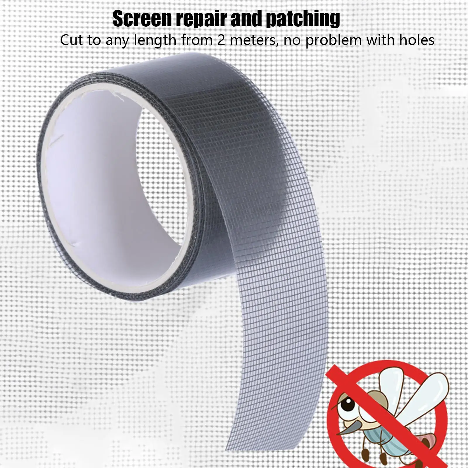 3 Rolls Waterproof Window Screen Repair Tape Self-Adhesive Window Screen Repair Mesh Tape for Covering Holes Tears Anti-Insect