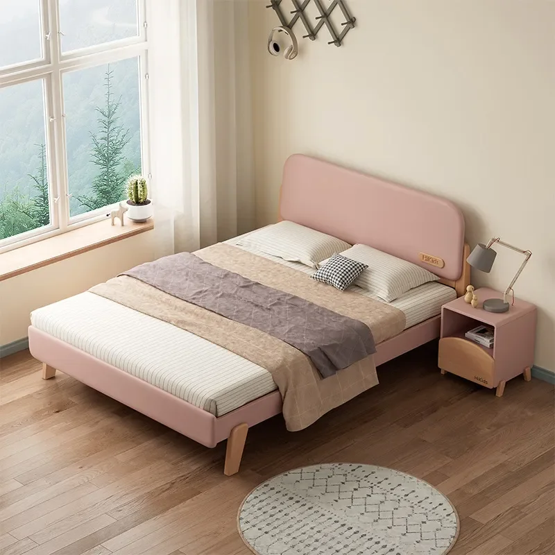 for Solid Wood Children Bed Boy Girl Princess Pink Drawer 1.5m 1.2m Child Bedroom Single Bed
