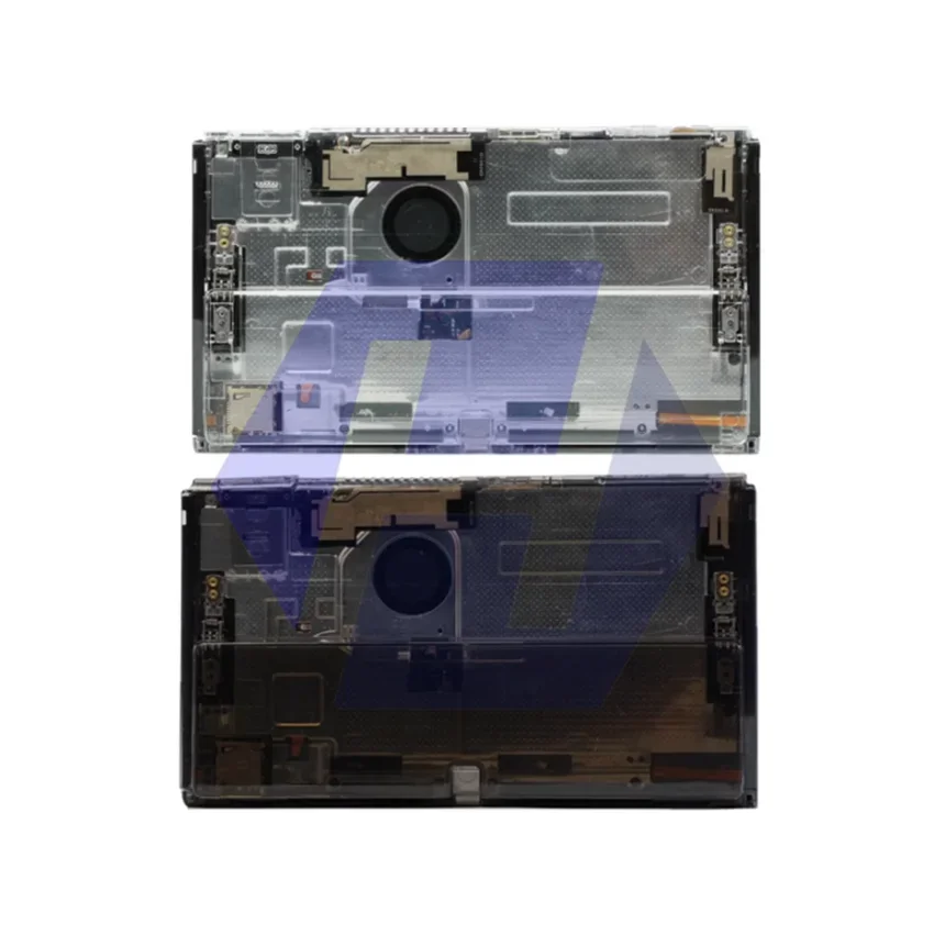 Transparent Complete Shell DIY Replacement for Nintendo Switch OLED Back Plate & Kickstand Joycon Housing Case with ABXY Buttons