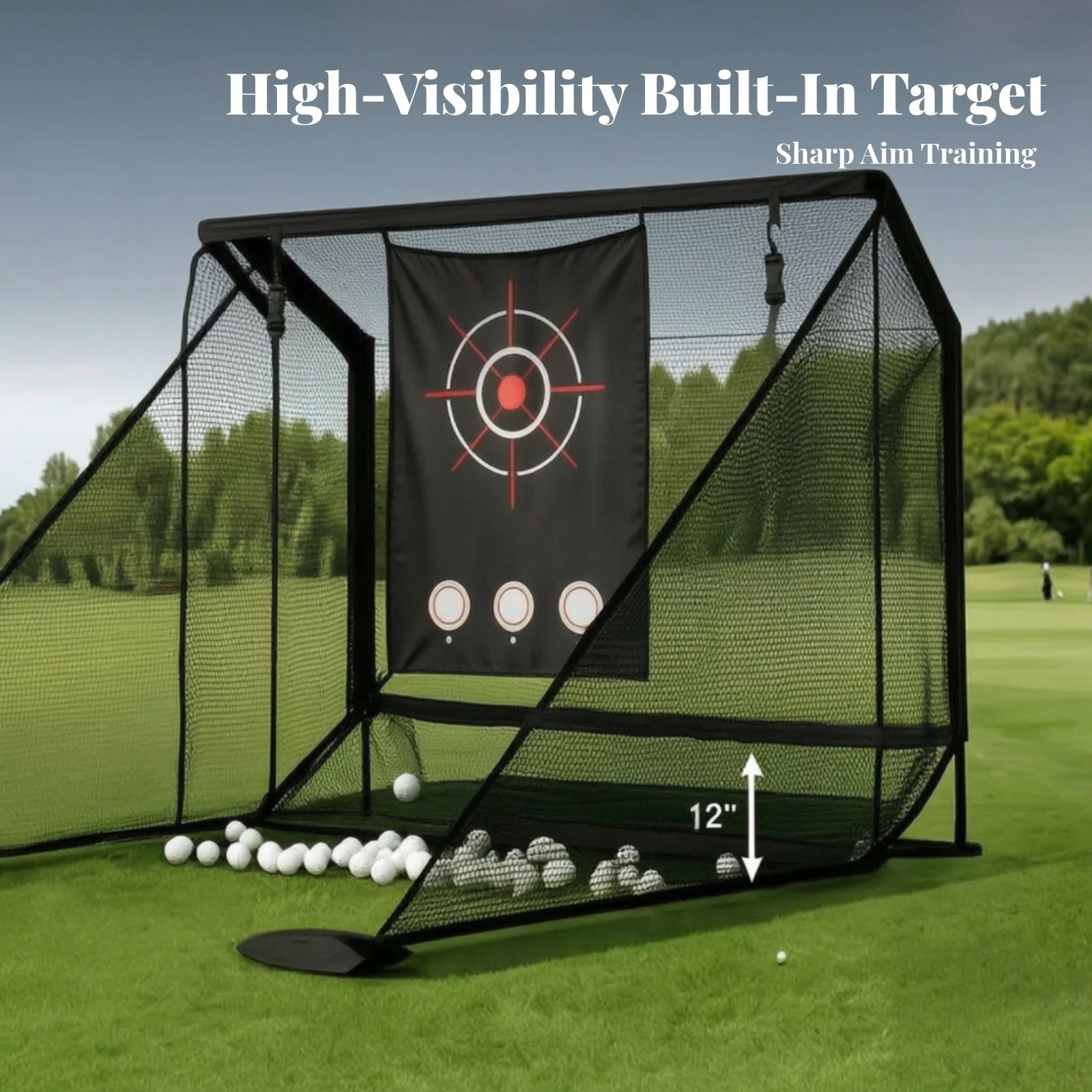 Golf Practice Net Reinforced Golf Hitting Net Heavy Duty Rust-Resistant for Golfers, Backyard, Driving Range