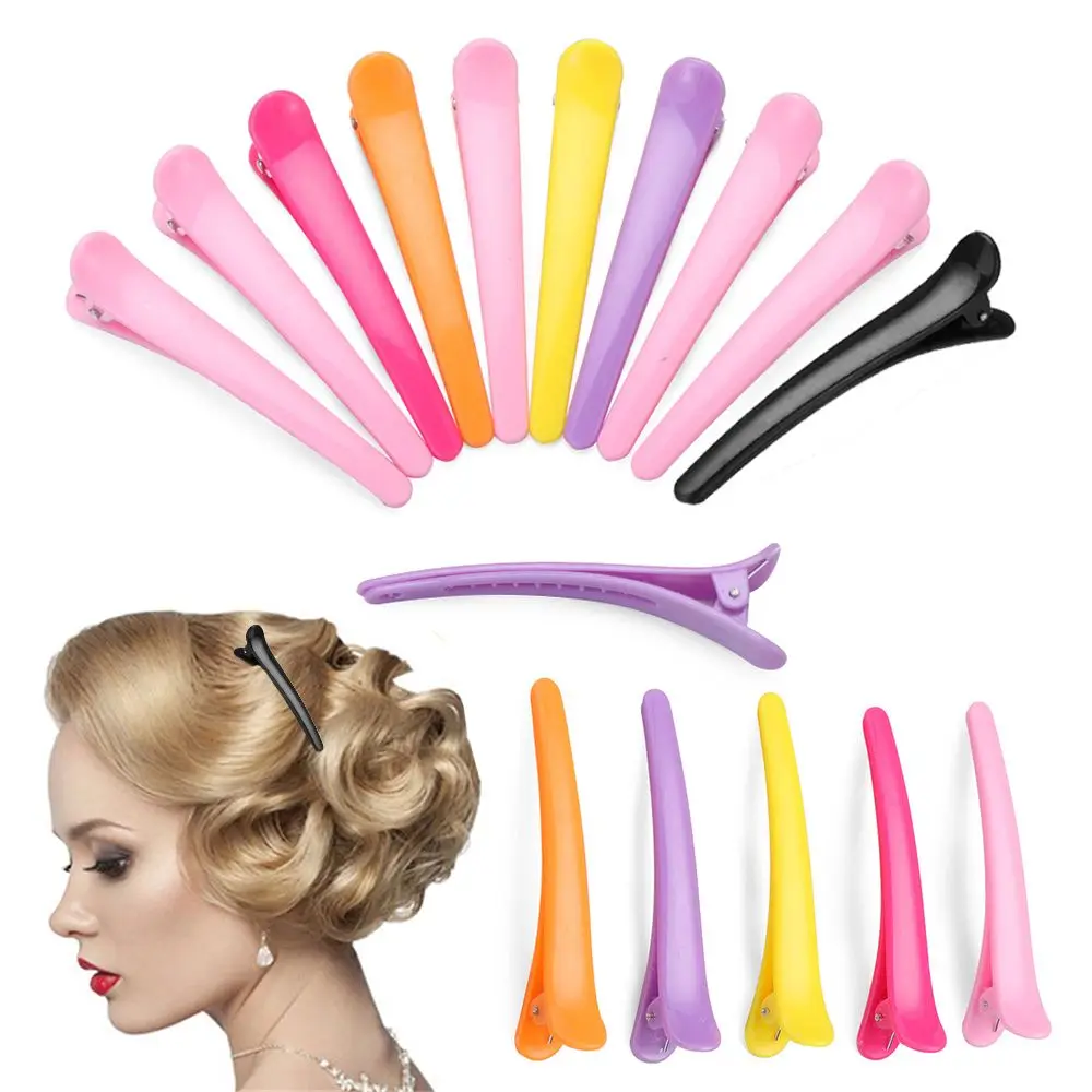 10Pcs 10Pcs Hairdressing Hair Salon Basic Hair Clips Salon Styling Hair Clips Washing Shower Barrette Section Clamps