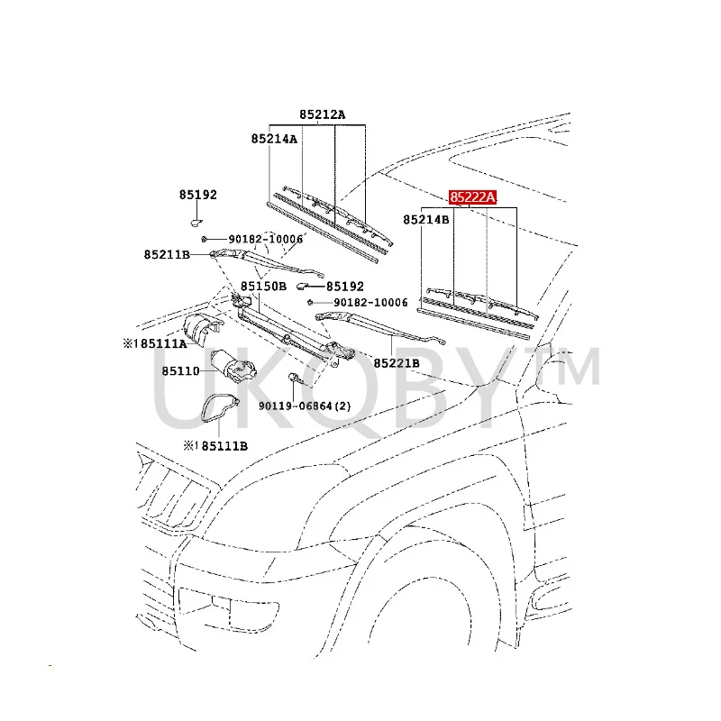 8521260190 8521260191 To yo ta Prado Right front wiper blade