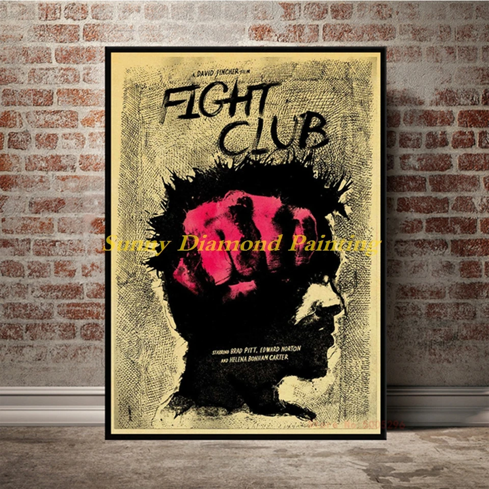 Classic Movie Fight Club Diamond Painting 5D New David Fincher Film Full Drill HD Picture Rhinestone Wall Art Home Decor Cuadros