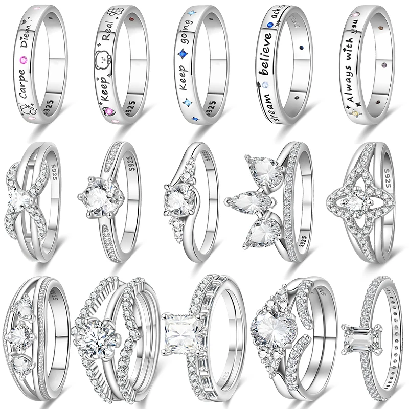 

Оригинальные женские кольца из стерлингового серебра 925 пробы, три листа, кольца с короной и перьями, сверкающий циркон, ювелирные изделия на годовщину свадьбы, подарки