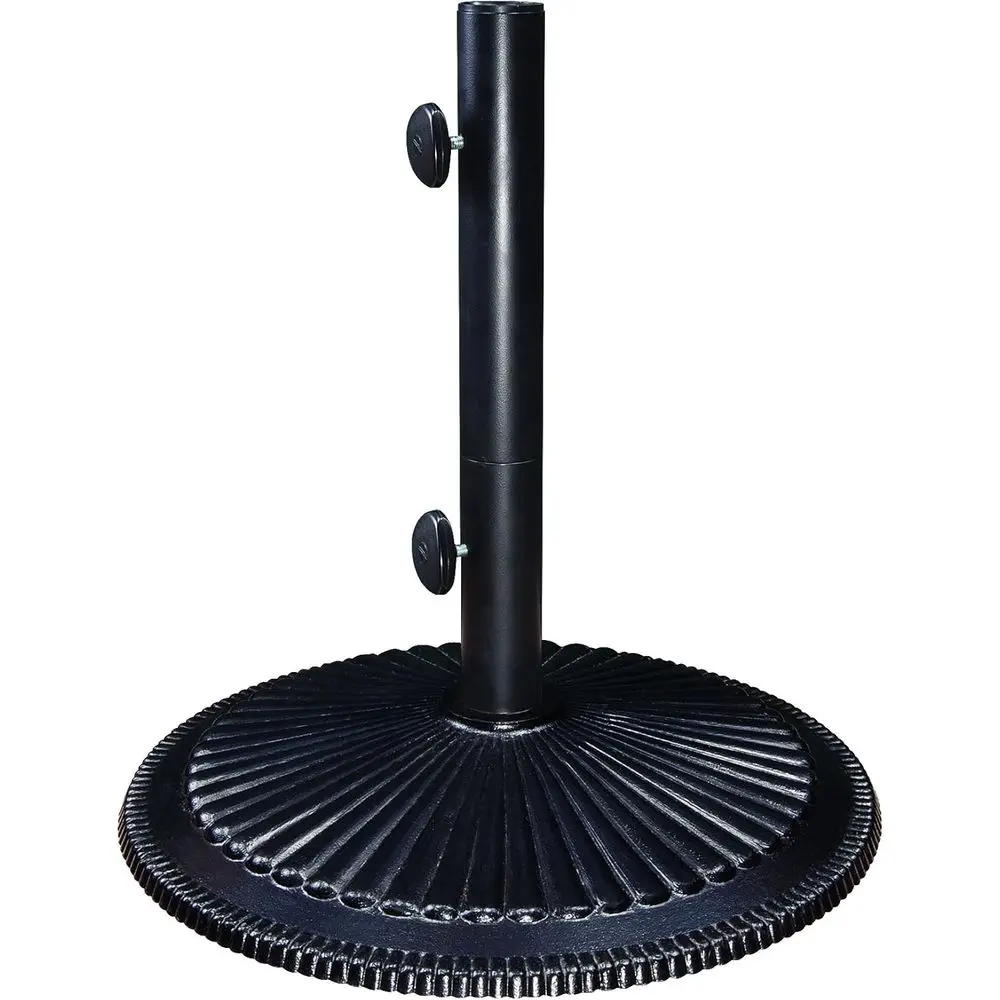 

50-Pound Cast Iron Umbrella Base with Expandable Weight, 19.3 Diameter, Classic Market Style