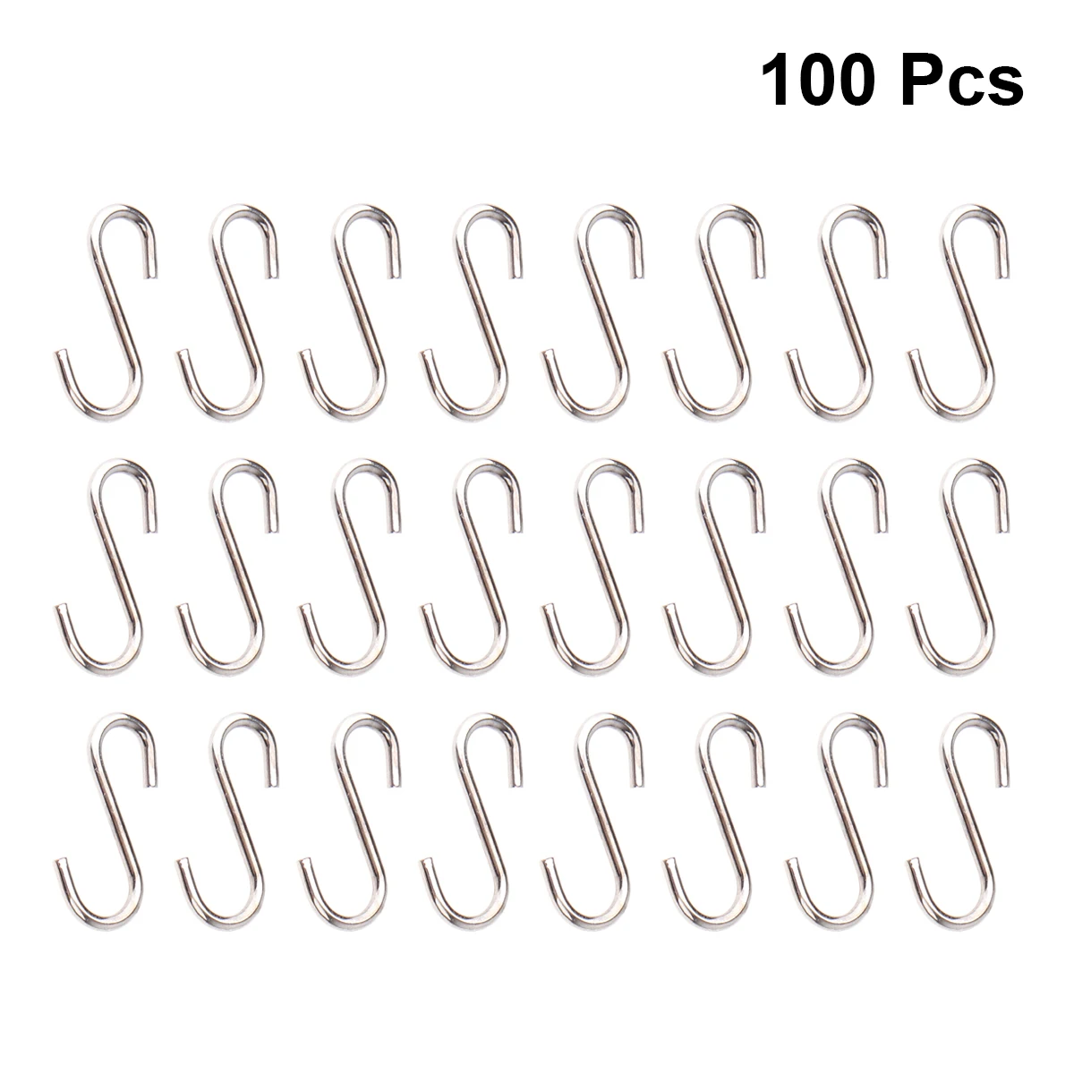 100PCS Mini S-Shape Hook Stainless Steel Clothes Bag Towel Plant Hanging Rack Multi-function Kitchen Bedroom Railing Hanger Hook