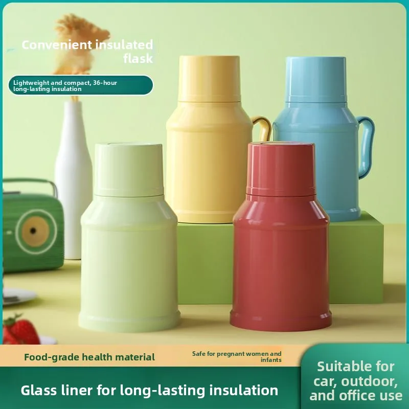 Old Style Water Bottle Thermal Office Kettle Small Size Home Use Warm Bottle Plastic  Glass Inner Tank Water Pot