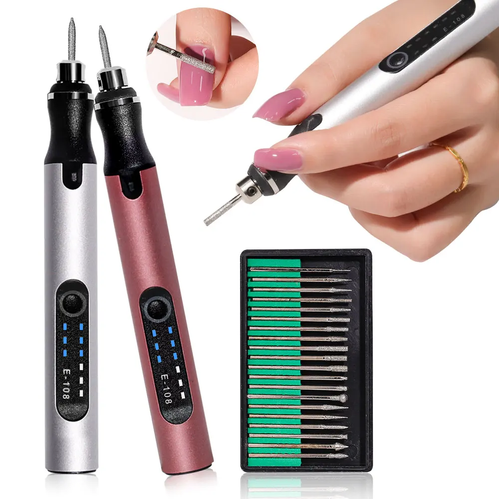 Mini Electric Nail Drill Pen Professional Gel Nail Polish Nail File Lightweight and Convenient Nail Sander File for Home Tools
