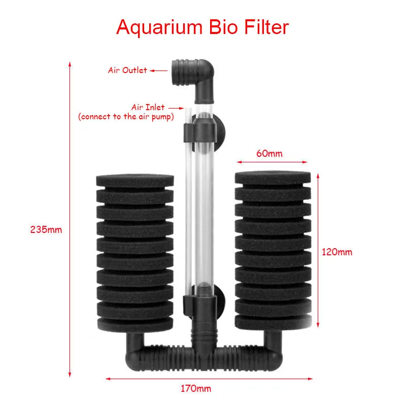 Aquarium Filter Fish Tank Shrimp Pond Air Pump Skimmer Biochemical Sponge Filter Aquarium Filtration Filter Aquatic Pets Product