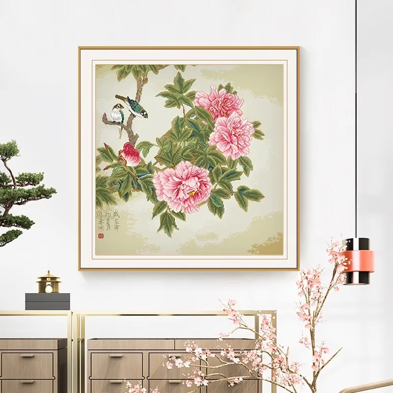 

11CT цветы птицы рукоделие, печатная вышивка крестиком, наборы для вышивания полная вышивка крестиком 75X75 см 59 цветов