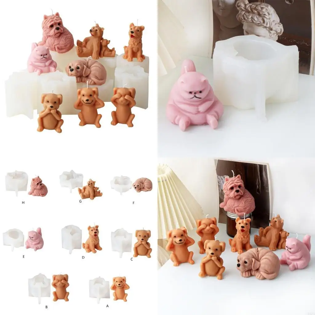 

R66A Dog Molds Cats Silicone Molds Ornament Molds Baking Molds Bear Epoxy Resins Molds Cake Decorating Tool