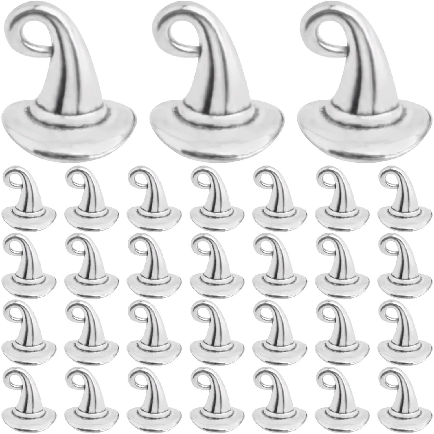 

60pcs Witch Hat Pendant Charms Alloy Halloween Hat Wizard Cap Dangle Pendants Jewelry Making for DIY Bracelet Necklace Earrings