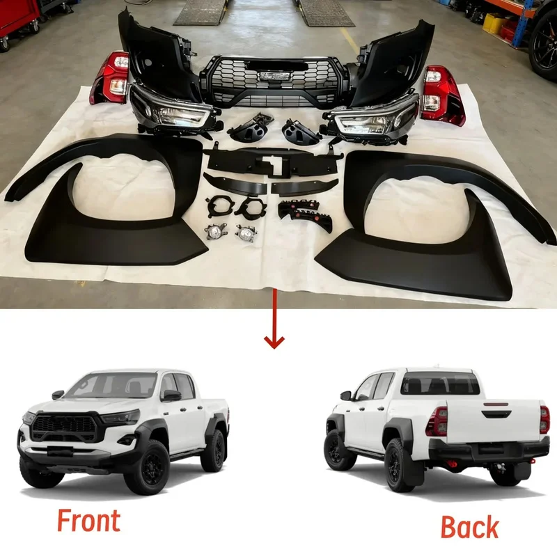 Prime Car Upgrd Bodykit Hilux Rocco 2015-2020 Facelift To 2023 2024 2025 GR Sport Style With