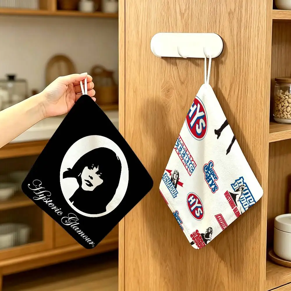 Popular Street Brand H-Hysteric G-Glamour Polyester Hanging Kitchen Hand Towel Durable  Resistant  Versatile Use Throughout Home