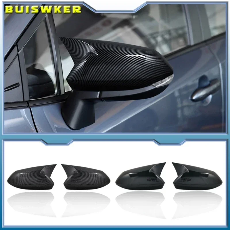 

For Toyota Corolla 2019 2020 2021 2022 Rearview Side Mirror Cover Wing Cap Exterior Door Rear View Case Trim Carbon Fiber Look
