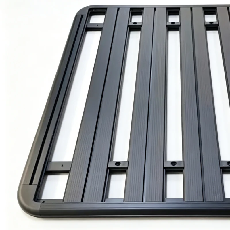High Quality Matte Black Powder‑coated Aluminum Alloy Roof Platform Rack, 150KG‑plus Heavy‑duty Universal Pick‑up Carrier Access