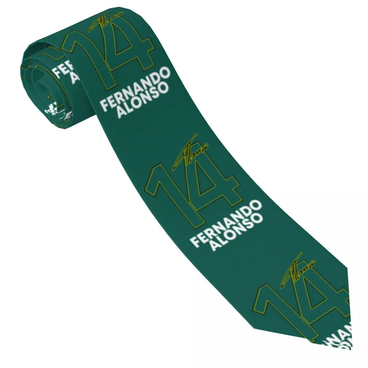 Custom Alonso Motor Racing Tie Men Printed Necktie Fernando Number 14 Four Seasons Fashion Tie Necktie For Father's Day