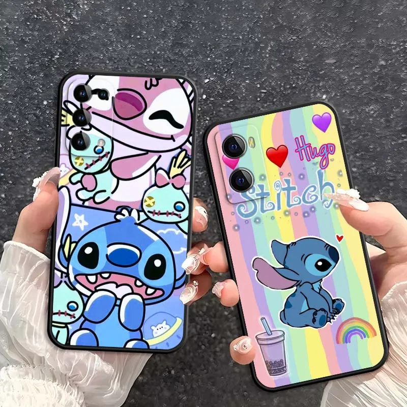 

Art Couple Lilo&Stitch Phone Case For OPPO Reno 7 A96 A40 A58 5 6 Realme GT A74 A78 Neo2 A74 A78 Find X5 X3 X7 X8 Black