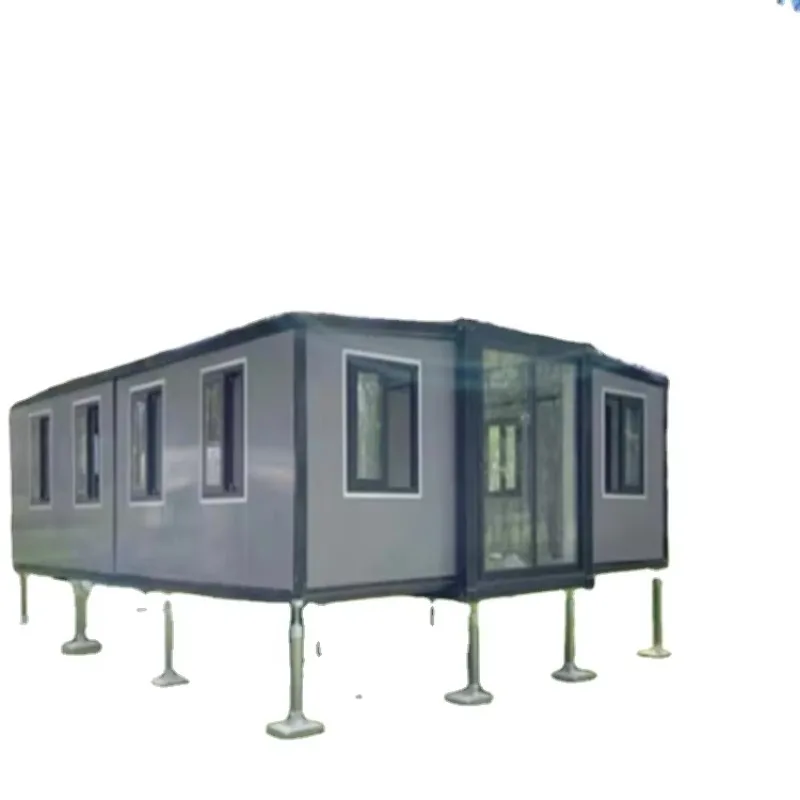 Luxury 2 Bedroom Expandable 40ft Container House Bathroom Fast Installation Prefabricated Steel Sandwich Panel Materials Real