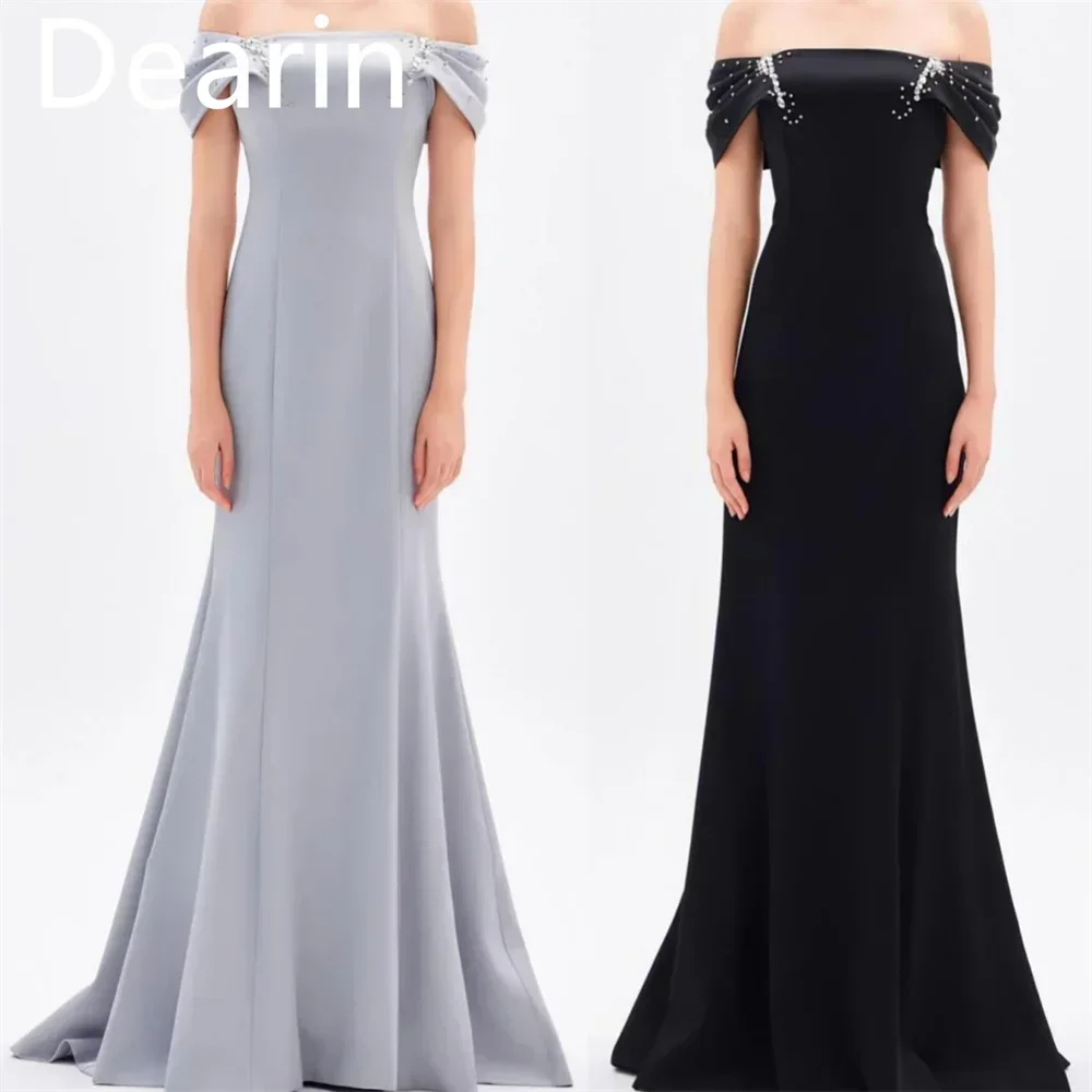 

Customized Saudi Arabia Dearin Off-the-shoulder A-line Floor Length Skirts Bespoke Occasion Dresses Prom Gown Evening Formal Dre