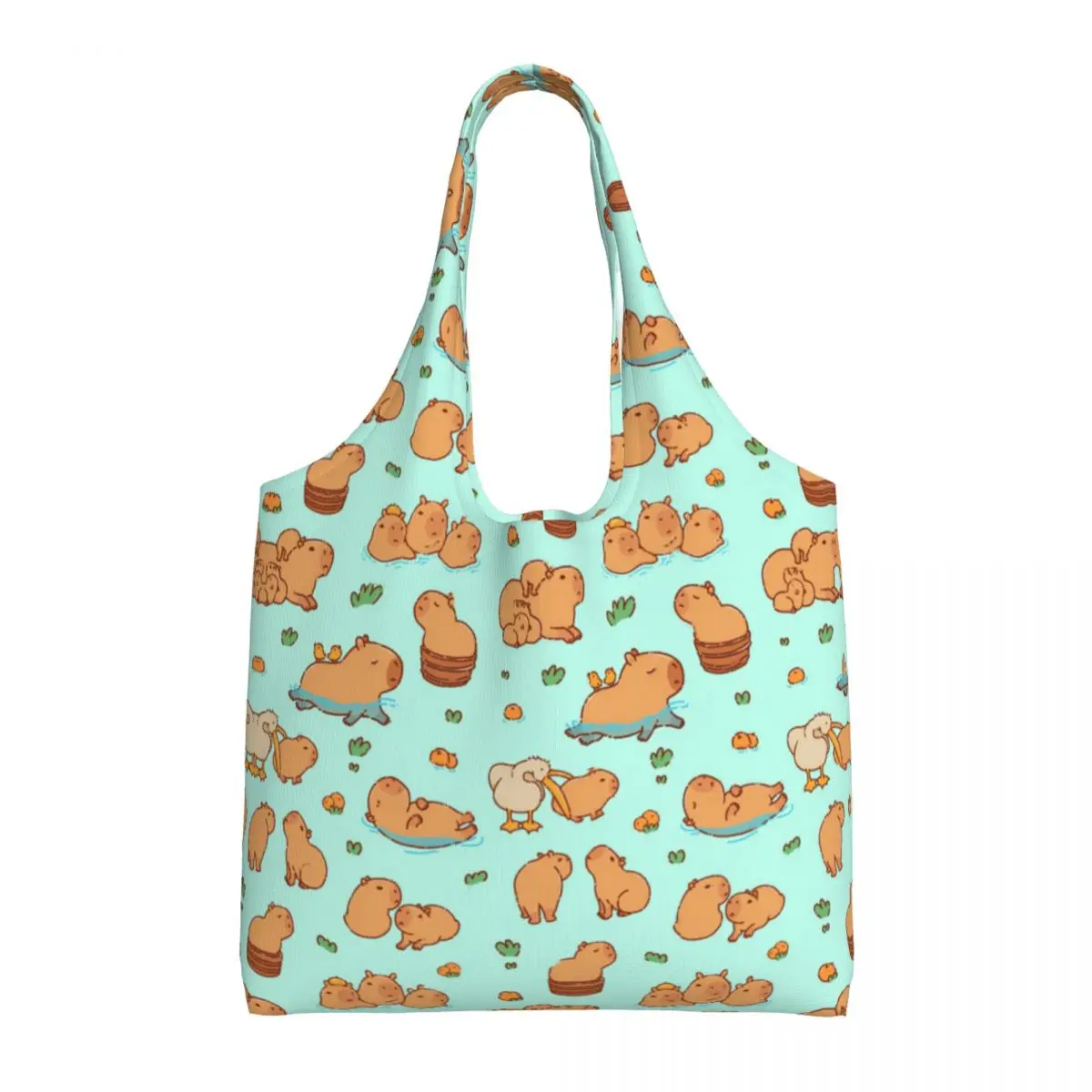 Cute Capybara Pattern Shopper Bag Giant Rodent Funny Y2k Handbags Polyester School Tote Bag Female Custom Beach Bag